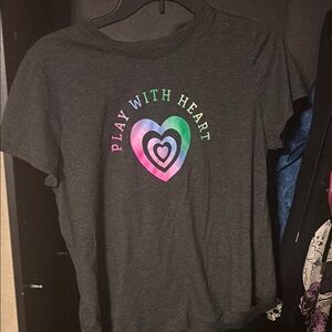 Xersion Charcoal Tee with Colorful Heart Design
